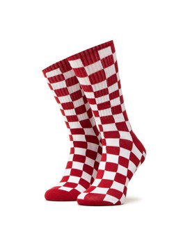 Skarpety wysokie damskie Vans Checkerboard Crew VN0A3H3NRLM1 r.38,5/42 Czerwony ze sklepu eobuwie.pl w kategorii Skarpetki damskie - zdjęcie 181266189
