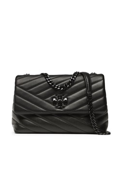 Torebka Tory Burch Kira Chevron Powder 90856 Czarny ze sklepu eobuwie.pl w kategorii Kopertówki - zdjęcie 181266909