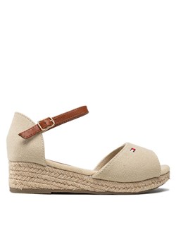 Espadryle Tommy Hilfiger Rope Wedge Sandal T3A7-32185-0048 M Beżowy ze sklepu eobuwie.pl w kategorii Sandały dziecięce - zdjęcie 181267556
