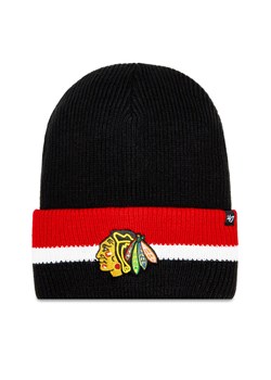 Czapka 47 Brand NHL Chicago Blackhawks Split Cuff 47 H-SPLCC04ACE-BKA Czarny ze sklepu eobuwie.pl w kategorii Czapki zimowe męskie - zdjęcie 181267636