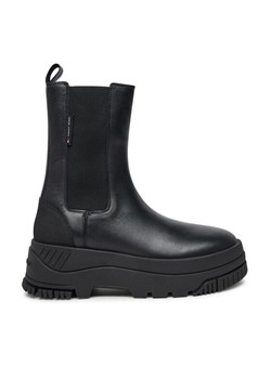 Sztyblety Tommy Jeans Tjw Chelsea Flatform Boot EN0EN02597 Czarny ze sklepu eobuwie.pl w kategorii Botki - zdjęcie 181271077