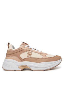 Sneakersy Tommy Hilfiger Th Chunky Runner FW0FW08474 Beżowy ze sklepu eobuwie.pl w kategorii Buty sportowe damskie - zdjęcie 181272085