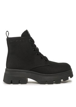 Botki Calvin Klein Jeans Chunky Combat Laceup Boot Co YW0YW01239 Czarny ze sklepu eobuwie.pl w kategorii Workery damskie - zdjęcie 181273348