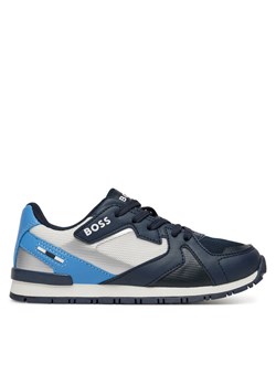 Sneakersy BOSS J51646 M Granatowy ze sklepu eobuwie.pl w kategorii Buty sportowe dziecięce - zdjęcie 181276545