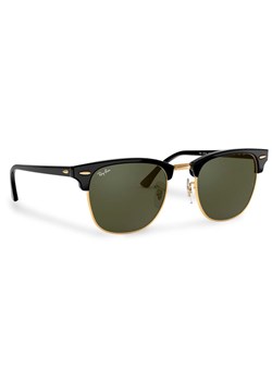 Okulary przeciwsłoneczne Ray-Ban Clubmaster 0RB3016 W0365 Czarny ze sklepu eobuwie.pl w kategorii Okulary przeciwsłoneczne męskie - zdjęcie 181277368