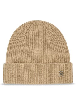 Czapka Tommy Hilfiger Cashmere Chic Beanie AW0AW15321 Beżowy ze sklepu eobuwie.pl w kategorii Czapki zimowe damskie - zdjęcie 181279357