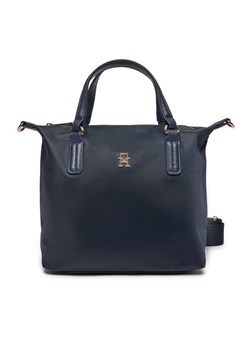 Torebka Tommy Hilfiger Poppy Th Small Tote AW0AW15640 Granatowy ze sklepu eobuwie.pl w kategorii Torby Shopper bag - zdjęcie 181279365