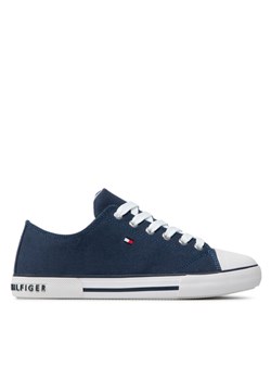 Trampki Tommy Hilfiger Low Cut Lace-Up Sneaker T3X4-32207-0890 S Granatowy ze sklepu eobuwie.pl w kategorii Trampki dziecięce - zdjęcie 181279757