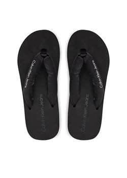 Japonki Calvin Klein Jeans Beach Wedge Sandal Padded Ny YW0YW01397 Czarny ze sklepu eobuwie.pl w kategorii Klapki damskie - zdjęcie 181281685