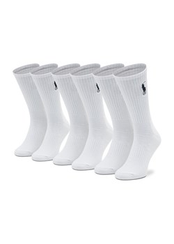 Zestaw 3 par wysokich skarpet unisex Polo Ralph Lauren 449858064001 Biały ze sklepu eobuwie.pl w kategorii Skarpetki męskie - zdjęcie 181282467