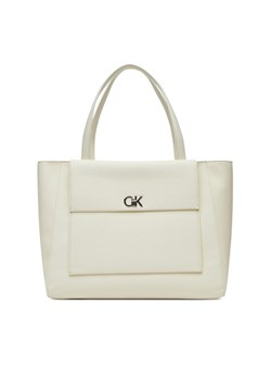 Torebka Calvin Klein Ck Medium Shopper_Tex K60K613178 Biały ze sklepu eobuwie.pl w kategorii Torby Shopper bag - zdjęcie 181282595