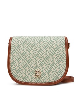 Torebka Tommy Hilfiger Th Monoplay Leather Saddle Bag AW0AW17414 Zielony ze sklepu eobuwie.pl w kategorii Listonoszki - zdjęcie 181283038