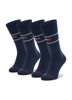 Zestaw 2 par wysokich skarpet męskich Tommy Hilfiger 701218704 Granatowy ze sklepu eobuwie.pl w kategorii Skarpetki męskie - zdjęcie 181283948