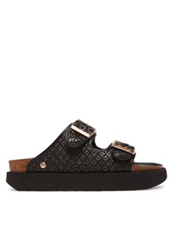 Klapki Genuins Hawaii Raffia G106362 Czarny ze sklepu eobuwie.pl w kategorii Klapki damskie - zdjęcie 181284757