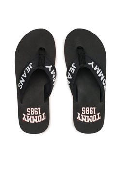 Japonki Tommy Jeans Flip Flop Logo Tape EM0EM01147 Czarny ze sklepu eobuwie.pl w kategorii Klapki męskie - zdjęcie 181285757