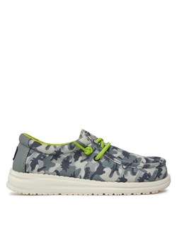 Mokasyny Hey Dude Wally Youth Camodino 40043-425 Szary ze sklepu eobuwie.pl w kategorii Półbuty dziecięce - zdjęcie 181285917