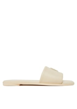 Klapki Tommy Hilfiger Th Logo Hardware Leather Mule FW0FW08806 Écru ze sklepu eobuwie.pl w kategorii Klapki damskie - zdjęcie 181286537