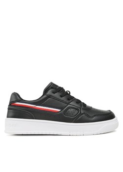 Sneakersy Tommy Hilfiger Stripes Low Cut Lace-Up Sneaker T3X9-32848-1355 S Czarny ze sklepu eobuwie.pl w kategorii Buty sportowe dziecięce - zdjęcie 181287279