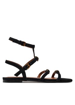 Sandały Kurt Geiger Hampton Flat Gladiator 2029600209 Czarny ze sklepu eobuwie.pl w kategorii Sandały damskie - zdjęcie 181288036