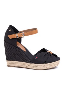 Espadryle Tommy Hilfiger Basic Opened Toe High Wedge FW0FW04784 Czarny ze sklepu eobuwie.pl w kategorii Sandały damskie - zdjęcie 181288849