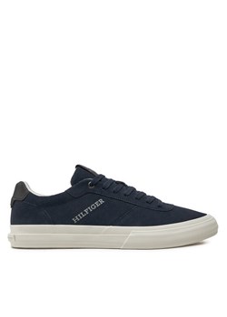 Sneakersy Tommy Hilfiger Th Hi Vulc Low Street Suede FM0FM05112 Granatowy ze sklepu eobuwie.pl w kategorii Trampki męskie - zdjęcie 181289889