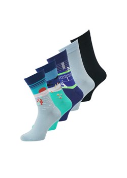 Zestaw 5 par wysokich skarpet męskich Jack&Jones Sunrise 12277377 Kolorowy ze sklepu eobuwie.pl w kategorii Skarpetki męskie - zdjęcie 181290347