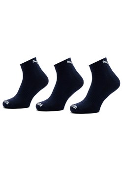 Zestaw 2 par wysokich skarpet unisex Puma Cushioned Quarter 3P Unisex 907943 Granatowy ze sklepu eobuwie.pl w kategorii Skarpetki męskie - zdjęcie 181291136