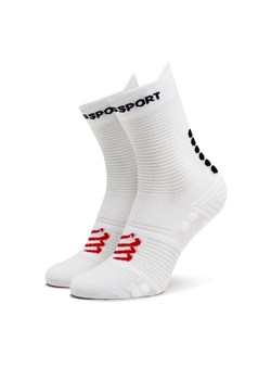 Skarpety wysokie unisex Compressport Pro Racing V4.0 Run High XU00046B Biały ze sklepu eobuwie.pl w kategorii Skarpetki damskie - zdjęcie 181291576