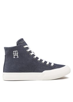 Sneakersy Tommy Hilfiger Th Hi Vulc Premium FM0FM04542 Granatowy ze sklepu eobuwie.pl w kategorii Trampki męskie - zdjęcie 181292056