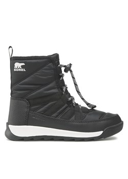 Śniegowce Sorel Youth Whitney II Short Lace Up NC3903-010 Czarny ze sklepu eobuwie.pl w kategorii Buty zimowe dziecięce - zdjęcie 181292098