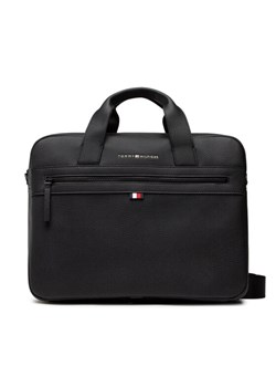 Torba na laptopa Tommy Hilfiger Essential Pu Computer Bag AM0AM09507 Czarny ze sklepu eobuwie.pl w kategorii Torby na laptopa - zdjęcie 181292806