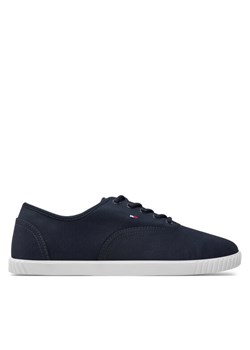Tenisówki Tommy Hilfiger Canvas Lace Up Sneaker FW0FW07805 Granatowy ze sklepu eobuwie.pl w kategorii Trampki damskie - zdjęcie 181293018