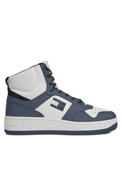 Sneakersy Tommy Jeans Tjm Retro Basket Sneaker Mid EM0EM01401 Granatowy ze sklepu eobuwie.pl w kategorii Buty sportowe męskie - zdjęcie 181294167