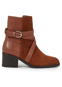 Botki Tommy Hilfiger Elevated Essential Midheel Boot FW0FW07515 Brązowy ze sklepu eobuwie.pl w kategorii Botki - zdjęcie 181294169