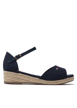 Espadryle Tommy Hilfiger Rope Wedge Sandal T3A7-32185-0048 M Granatowy ze sklepu eobuwie.pl w kategorii Sandały dziecięce - zdjęcie 181294245