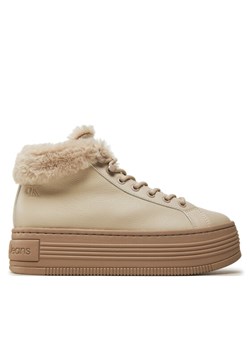 Botki Calvin Klein Jeans Bold Platf Low Laceup Mg YW0YW01590 Beżowy ze sklepu eobuwie.pl w kategorii Botki - zdjęcie 181294279