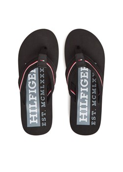 Japonki Tommy Hilfiger Corporate Hilfiger Beach FM0FM05436 Czarny ze sklepu eobuwie.pl w kategorii Klapki męskie - zdjęcie 181294397