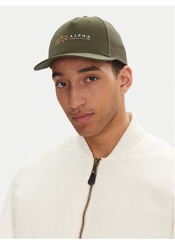 Czapka z daszkiem Alpha Industries Label 106901 Zielony ze sklepu eobuwie.pl w kategorii Czapki z daszkiem męskie - zdjęcie 181295015