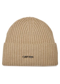 Czapka Calvin Klein Ck Must Logo Beanie K60K611401 Szary ze sklepu eobuwie.pl w kategorii Czapki zimowe damskie - zdjęcie 181295047