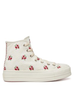 Trampki Converse Chuck Taylor All Star Lift Platform Rose Cross Stitch A13659C Biały ze sklepu eobuwie.pl w kategorii Trampki damskie - zdjęcie 181298145