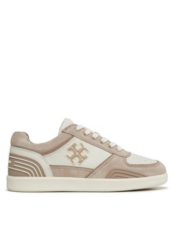 Sneakersy Tory Burch Clover Court 155626 Beżowy ze sklepu eobuwie.pl w kategorii Buty sportowe damskie - zdjęcie 181299506
