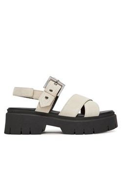 Sandały HUGO Kris_Sandal_BKSD 50541753 Écru ze sklepu eobuwie.pl w kategorii Sandały damskie - zdjęcie 181303708