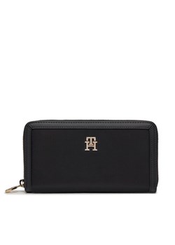 Duży Portfel Damski Tommy Hilfiger Th Essential S Large Za AW0AW15749 Czarny ze sklepu eobuwie.pl w kategorii Portfele damskie - zdjęcie 181304617