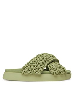 Klapki Inuikii Woven 70104-105 Zielony ze sklepu eobuwie.pl w kategorii Klapki damskie - zdjęcie 181305165