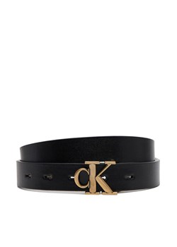 Pasek Damski Calvin Klein Jeans Monogram Placque Buckle 25Mm Rev LV04K7005G Czarny ze sklepu eobuwie.pl w kategorii Paski damskie - zdjęcie 181308305