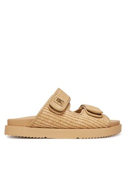 Klapki Tommy Hilfiger Double Strap Raffia FW0FW08940 Beżowy ze sklepu eobuwie.pl w kategorii Klapki damskie - zdjęcie 181308416