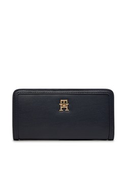 Duży Portfel Damski Tommy Hilfiger Th Monotype Large Slim Wallet AW0AW16210 Granatowy ze sklepu eobuwie.pl w kategorii Portfele damskie - zdjęcie 181308455