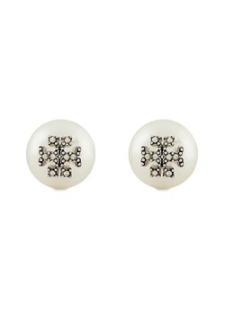Kolczyki Tory Burch Kira Pearl Stud 163698 Biały ze sklepu eobuwie.pl w kategorii Kolczyki - zdjęcie 181310186