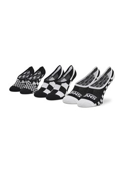 Zestaw 3 par stopek damskich Vans Classic Check VN0A5L6T4481 Czarny ze sklepu eobuwie.pl w kategorii Skarpetki damskie - zdjęcie 181310259
