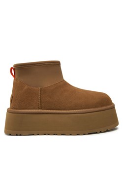 Śniegowce Ugg W Classic Mini Dipper 1168170 Brązowy ze sklepu eobuwie.pl w kategorii Śniegowce damskie - zdjęcie 181310429